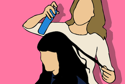 美容師と女性客